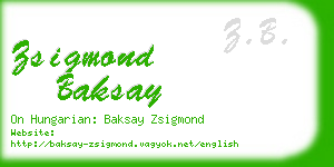 zsigmond baksay business card